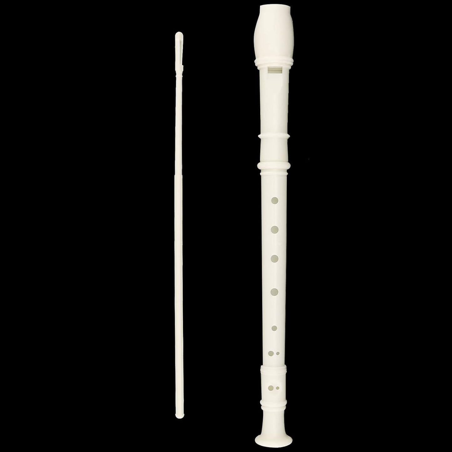 JAPCHET 24 Pack 12 Inch 8 Hole Soprano Recorders, German Style Descant Soprano Recorder, Plastic Descant Flute with Cleaning Rod & Storage Bag, for Graduation, Show, Gift White