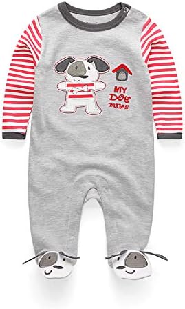 Kiddiezoom Baby and Toddler Boys'Snug Fit Footed One-Piece Romper Jumpsuit Cotton Cotton Footed Outfit