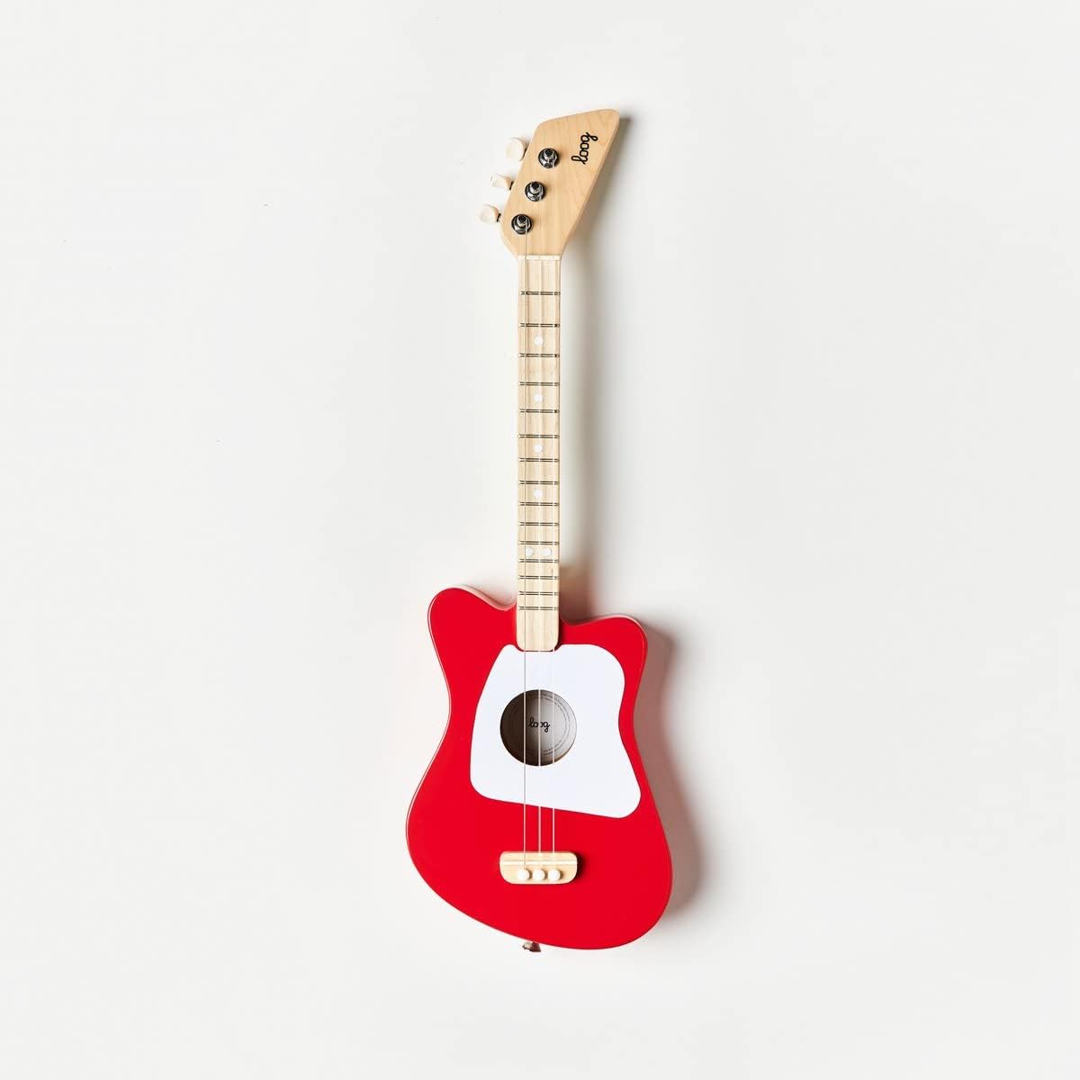 Loog Mini Acoustic kids Guitar for Beginners 3-strings Ages 3+ Learning app and lessons included Red