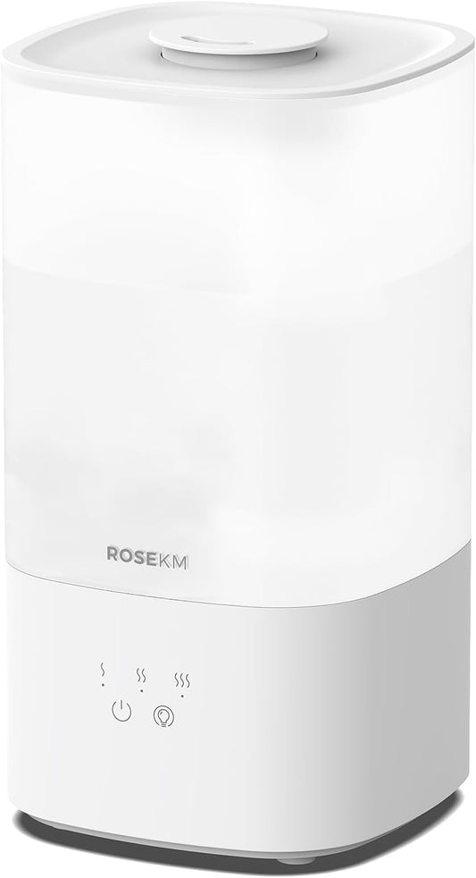 Humidifiers for Bedroom, Top Fill 2.5L Cool Mist Humidifiers for Large Room, Easy to Fill & Clean, 30H Runtime, 28dB Quiet Air Humidifier for Plants, Baby Nursery, Indoor with Night Light