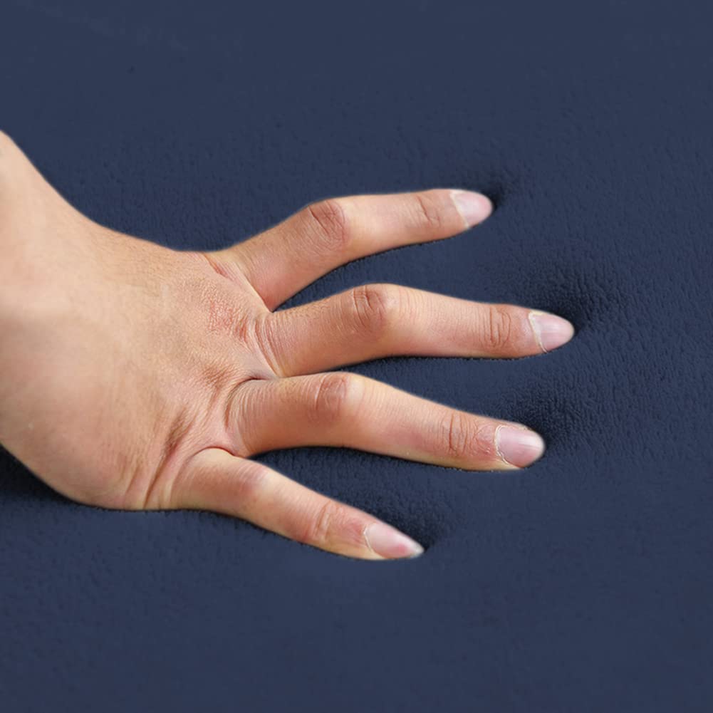 Loartee Coral Velvet Crawling Rugs & Area Rugs (6.0'x 6'8", Dark Blue) for Toddler Play & Yoga Mat