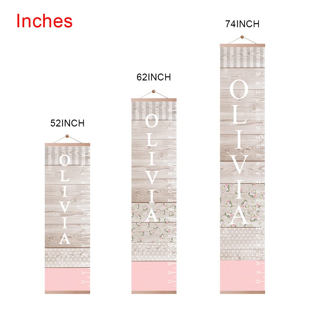 Personalized Kids Height Chart - Canvas Growth Ruler for Boys and Girls - Custom Name Banner with Removable Nursery Wall Decor - Gift for Kid’s Room Decoration