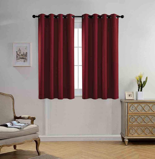 MIUCO Room Darkening Textured Blackout Curtains for Living Room 2 Panels 52x63 Inch Long Burgundy