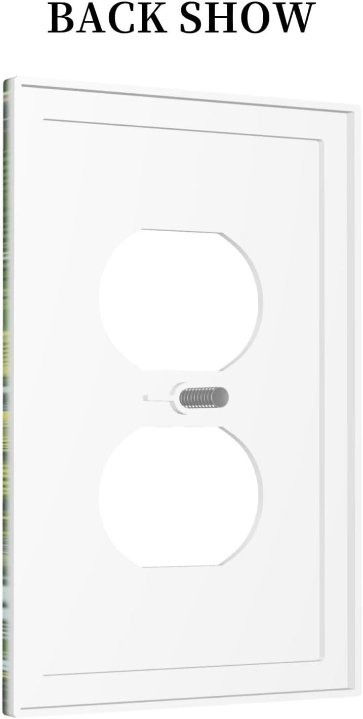 Summer Sky Coconut Palms Trees Green Plants Leaf Outlet Covers 1 Gang Duplex Light Switch Cover Decorative Switch Plates Electrical Receptacle Faceplate Wall Plate for Bed Room Living Room Decor