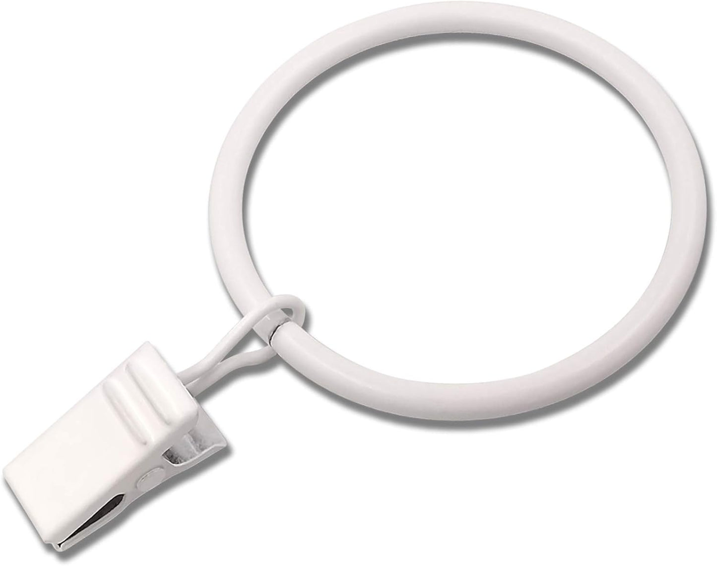 20 Pack White Curtain Rings with Clips, Curtain Hooks Hangers Clip Rings for Hanging Drapes Bows Hat, Drapery Rings 1.77 in I D, Fits up to 1.5 in Diameter Curtain Rod.