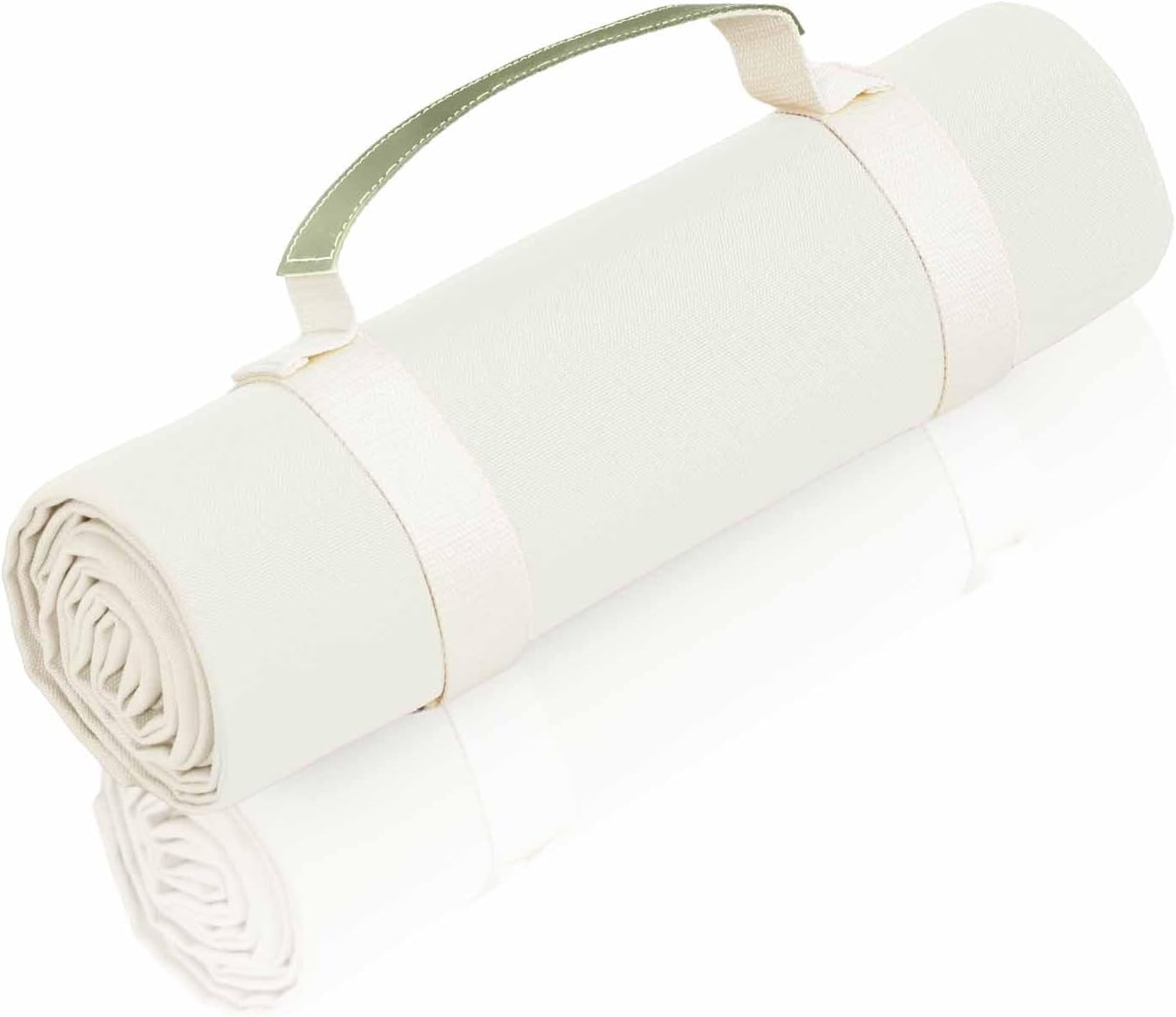 4’9” x 6’3” White Lightweight Water-Resistant Canvas Mat – Picnic, Outdoor, Beach, Park, Camping, Toy Mat