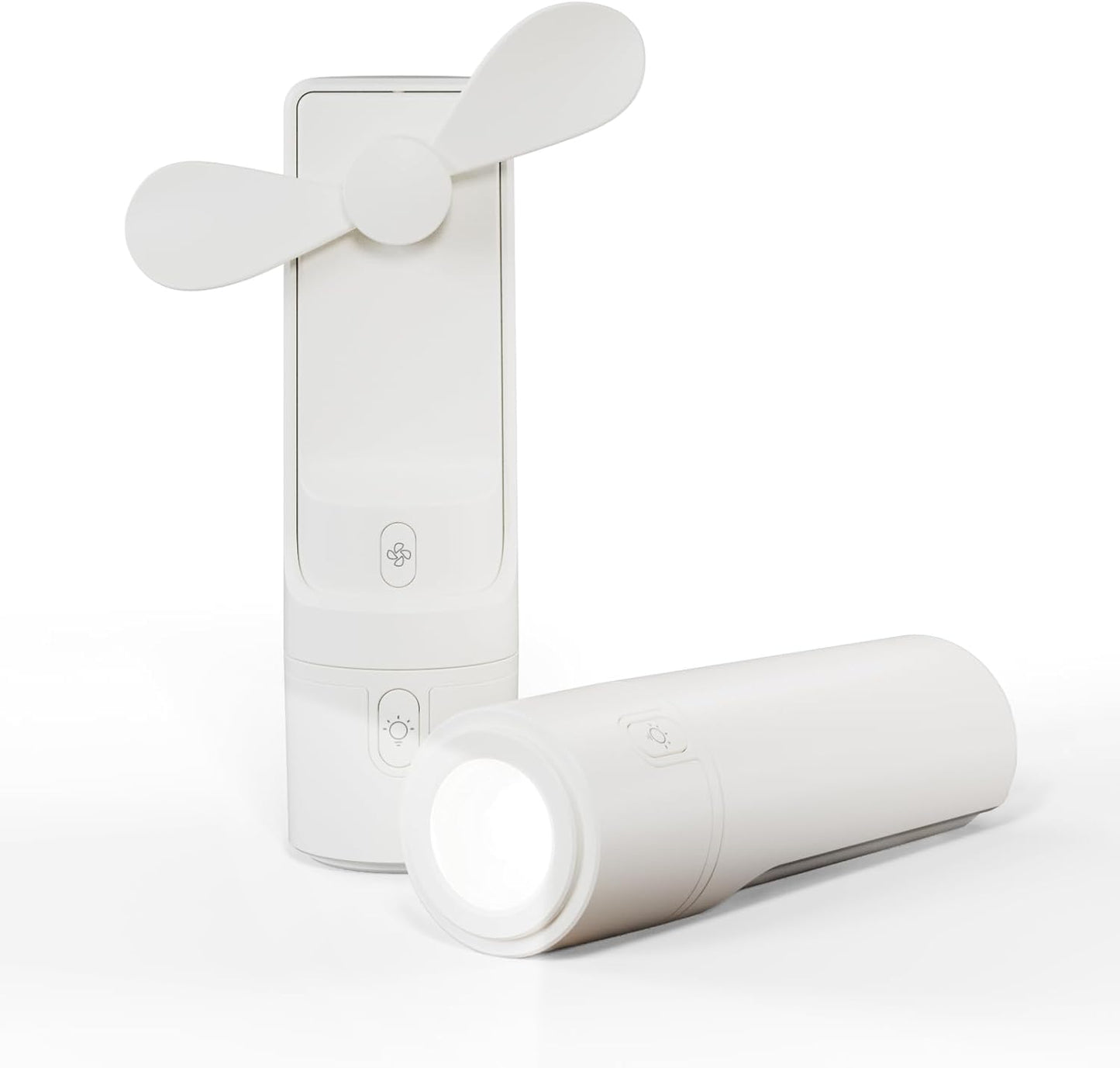 Airluxe Mini 3-in-1 Portable Fan Rechargeable- Handheld Fan with 35-Hour Battery Life, Fast Charging Power Bank&Flashlight- Personal Fan for Travel, Vacation, and Festival Essentials White