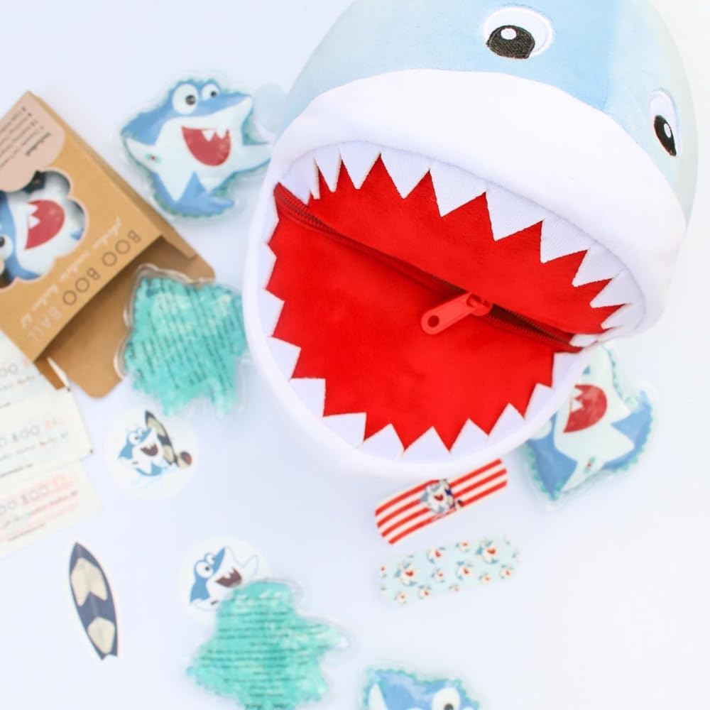 Plush Aid Kit for Home - First Aid Kit for Kids - Toddler First Aid Kit - Mini Boo Boo Kit – Mini Emergency First Aid Classroom – Finn Shark Plush Bag