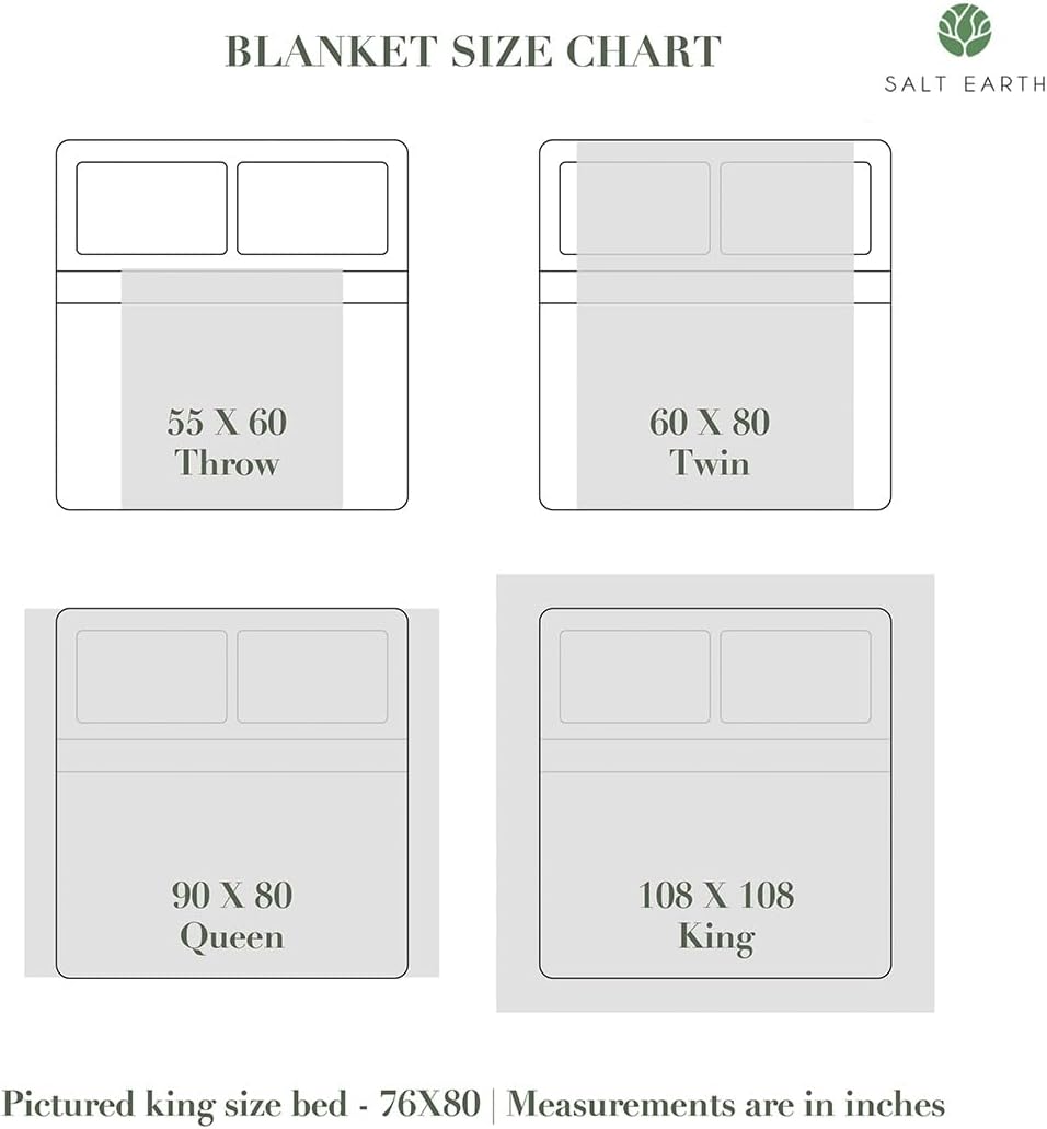 Salt Earth GOTS Certified 100% Organic Cotton Throw Blanket, 90" X 90" Waffle Blankets & Throws for Bed, Throw Blanket for Couch, Modern & Cozy Blanket, All Seasons, Comfy & Soft Blanket (Snow White)