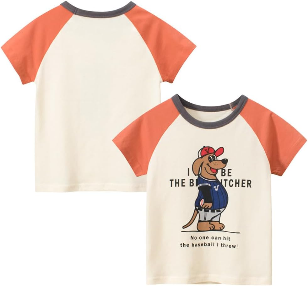 Boys' 4-Pack Excavator Short Sleeve Crewneck T-Shirts Top Tee Size 2-7 Years Toddler Boys' Value Pack Cotton T-Shirt