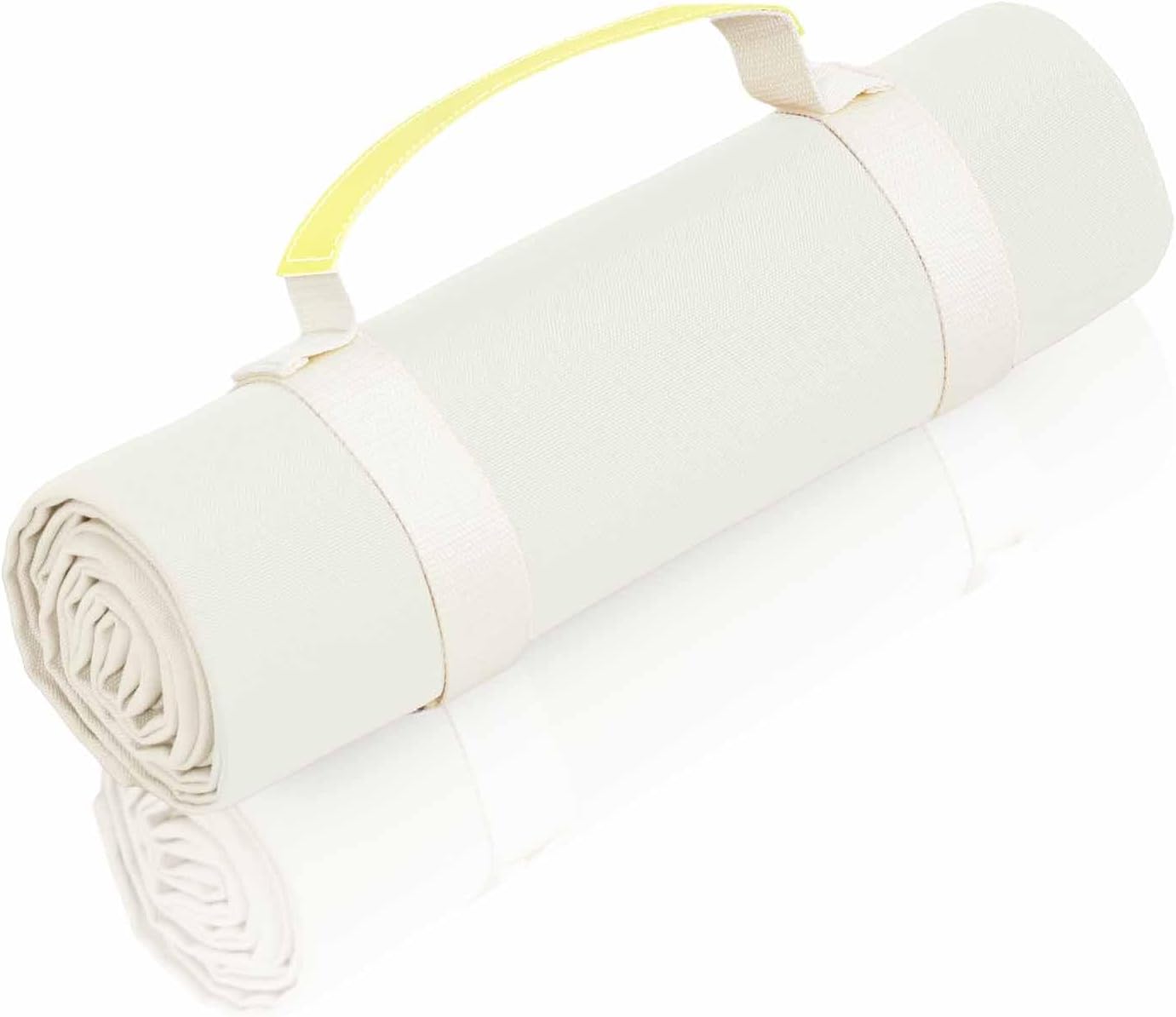 4’9” x 6’3” White Lightweight Water-Resistant Canvas Mat – Picnic, Outdoor, Beach, Park, Camping, Toy Mat