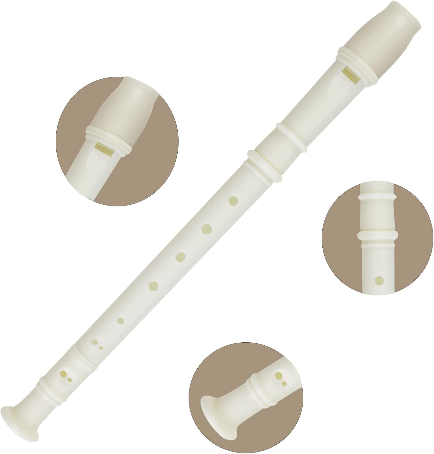 6 PCS 8 Holes Soprano Recorder, Plastic Soprano Recorder Instrument Descant Flute Recorder German Style Soprano Recorder with Cleaning Rod for Kids, Students, Beginners, Class Rewards