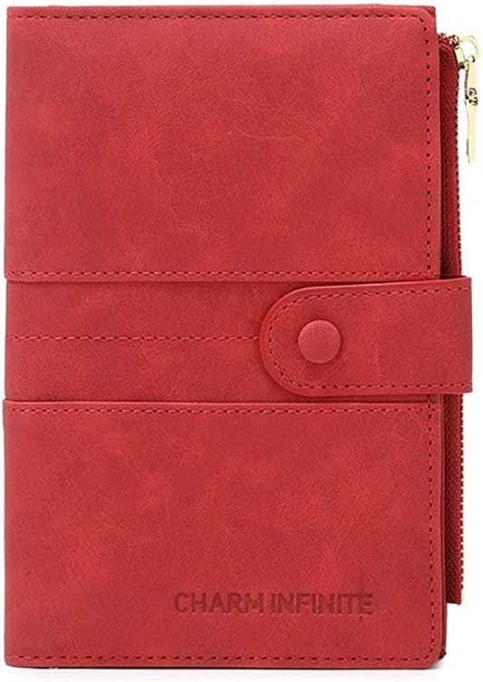 Mudono Passport and Card Holder for Women RFID Blocking Card Case Slim Travel Wallet Change Purse with Vaccine Card Slot