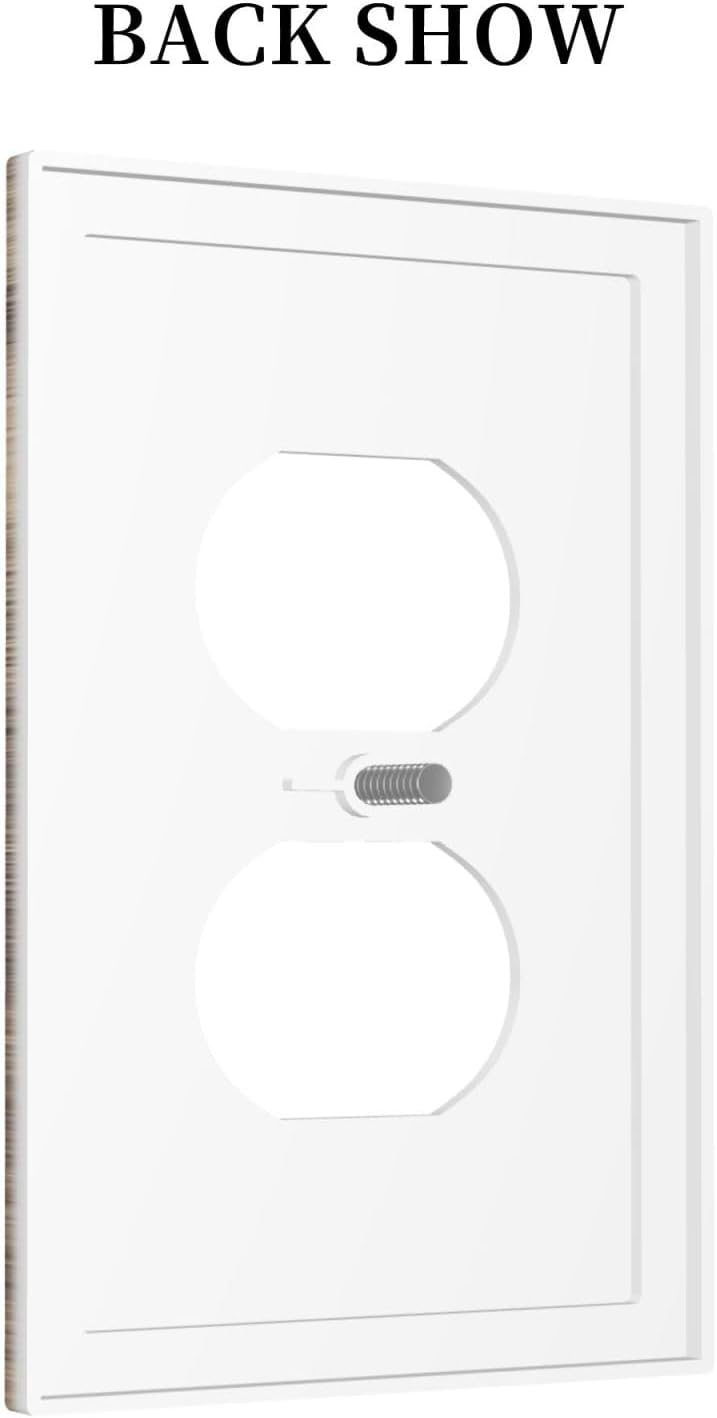 Outlet Covers Retro Rustic Brown Wood Grain 1 Gang Duplex Light Switch Cover Decorative Switch Plates Electrical Receptacle Faceplate Wall Plate For Farmhouse Cabin Decor