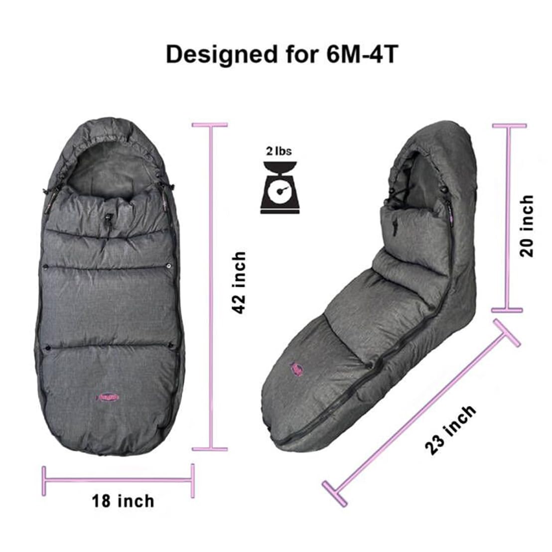 Toddler Stroller Footmuff Cosy Toe Buggy Pushchair Sleeping Bag, Easy Open & Removable Front Piece,Special Design Fits All Travel Gears Perfectly, 6-48M