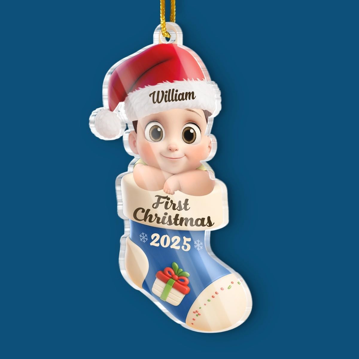 Pawfect House Custom Acrylic Ornament, Personalized Christmas Baby Shower, Gender Reveal Gifts for New Moms, New Dads, New Parents, Too Cute to Be Pine, Baby's First Christmas Ornament 2025