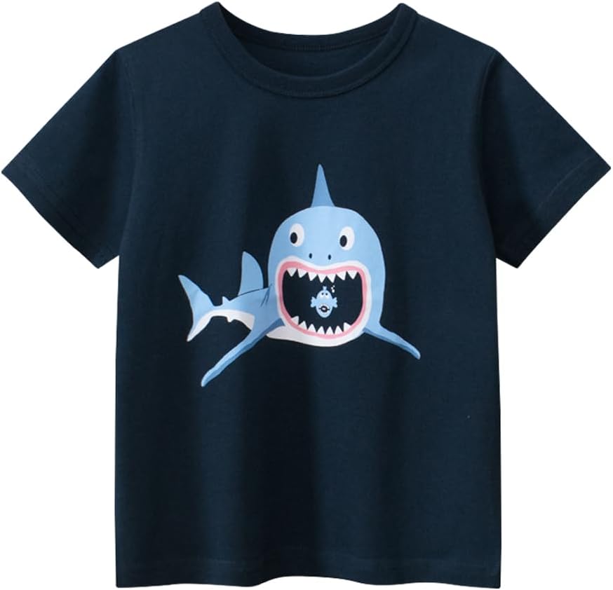 Boys' 4-Pack Excavator Short Sleeve Crewneck T-Shirts Top Tee Size 2-7 Years Toddler Boys' Value Pack Cotton T-Shirt