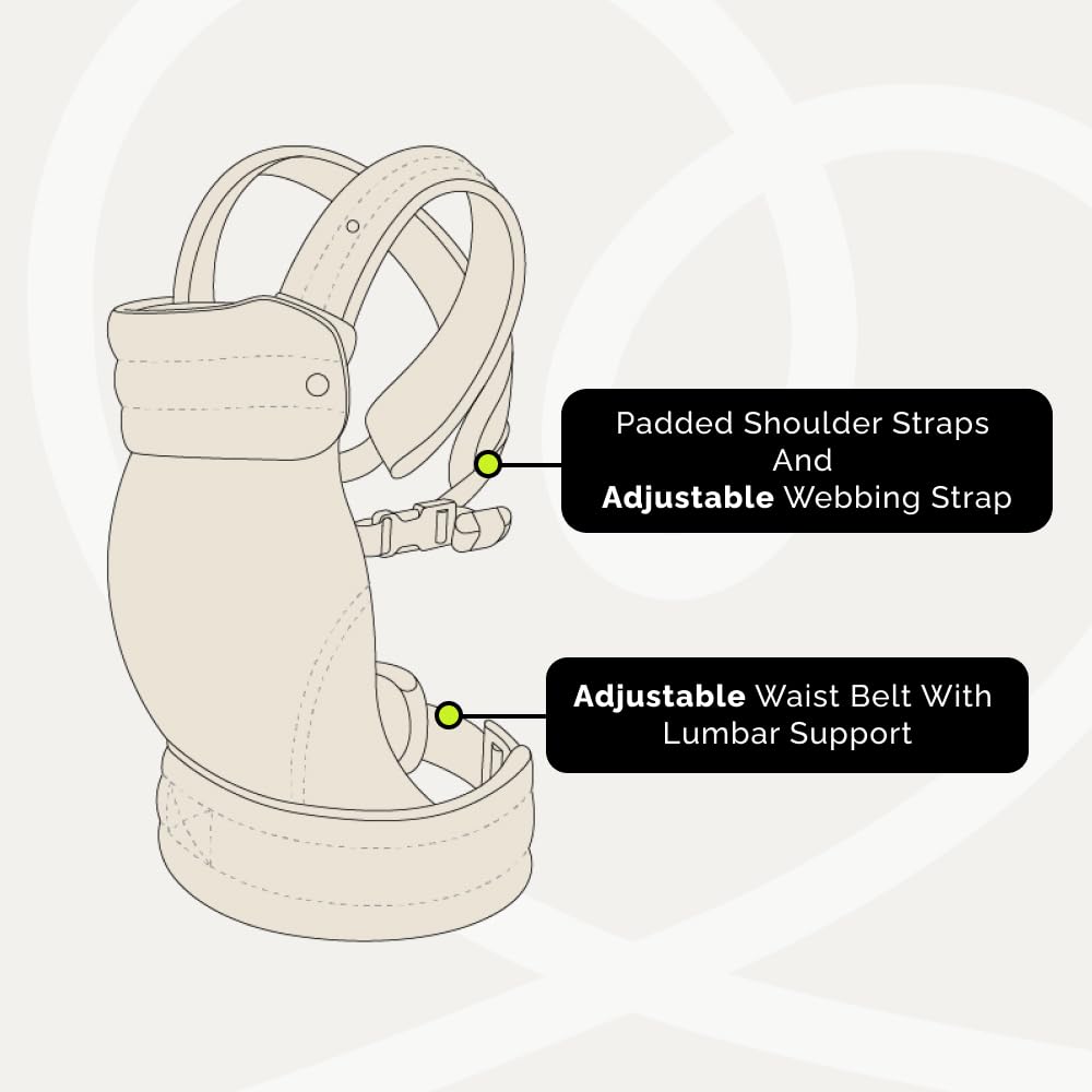 NEST BLANCHE Baby Carrier – Soft Cotton Linen Blend with Magnolia Jacquard Design, Adjustable and Ergonomic for Newborns and Toddlers (Ebony)