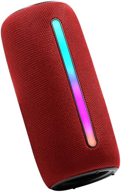 Portable Wireless Bluetooth Speaker: IPX6 Waterproof Audio,fm Radio,Loud USB/TF/AUX Play,LEDlights,TWS interconnected Stereo,Outdoor/Travel/Camping/Riding/Family/Party (red)