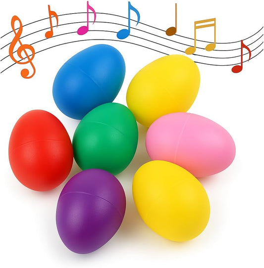 GIFTEXPRESS 50 PCS Easter Egg Shakers for Kids – Colorful Percussion Musical Maracas for Toddlers, Baby Sensory Toys, Easter Basket Fillers, Preschool Rhythm Instruments, Classroom Noise Makers