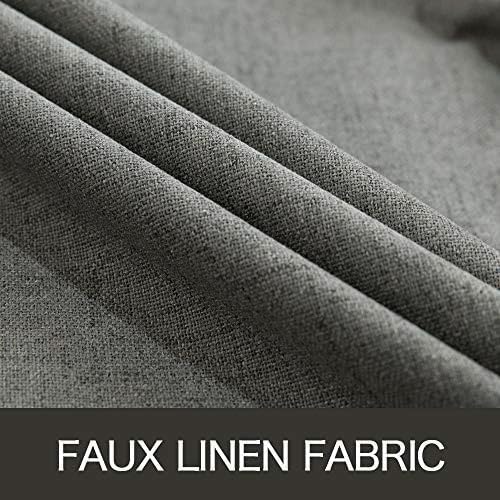 MIULEE Linen Texture Curtains for Bedroom Solid 100% Blackout Thermal Insulated Dark Grey Curtains Grommet Room Darkening Curtains/Draperies Luxury Decor for Living Room Nursery 52x72 Inch (2 Panels)