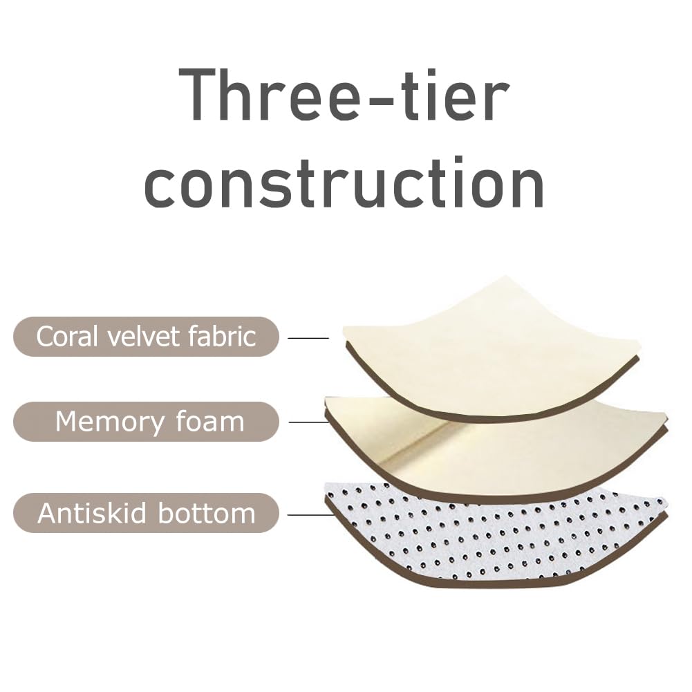 Loartee Coral Velvet Crawling Rugs & Play Mat (5'11"x6'7", Beige) for Toddler & Yoga