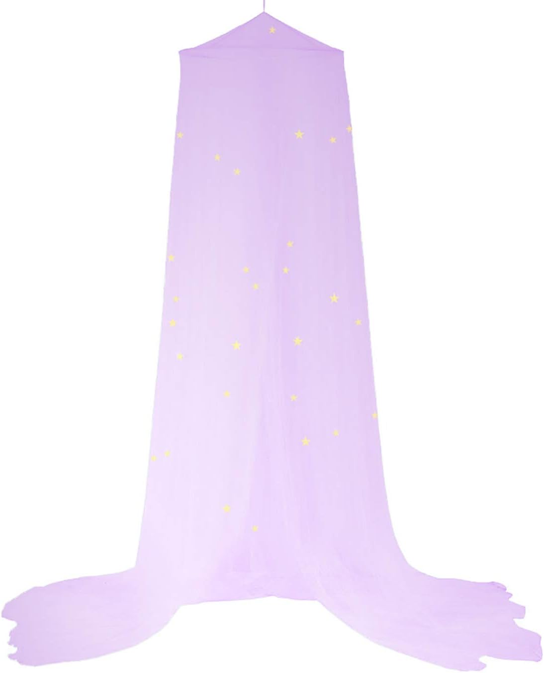 BCBYou Bed Canopy Mosquito Net with Fluorescent Stars Glow in Dark for Baby, Kids, and Adults, for Cover The Baby Crib, Kid Bed, Girls Bed Or Full Size Bed (Purple)