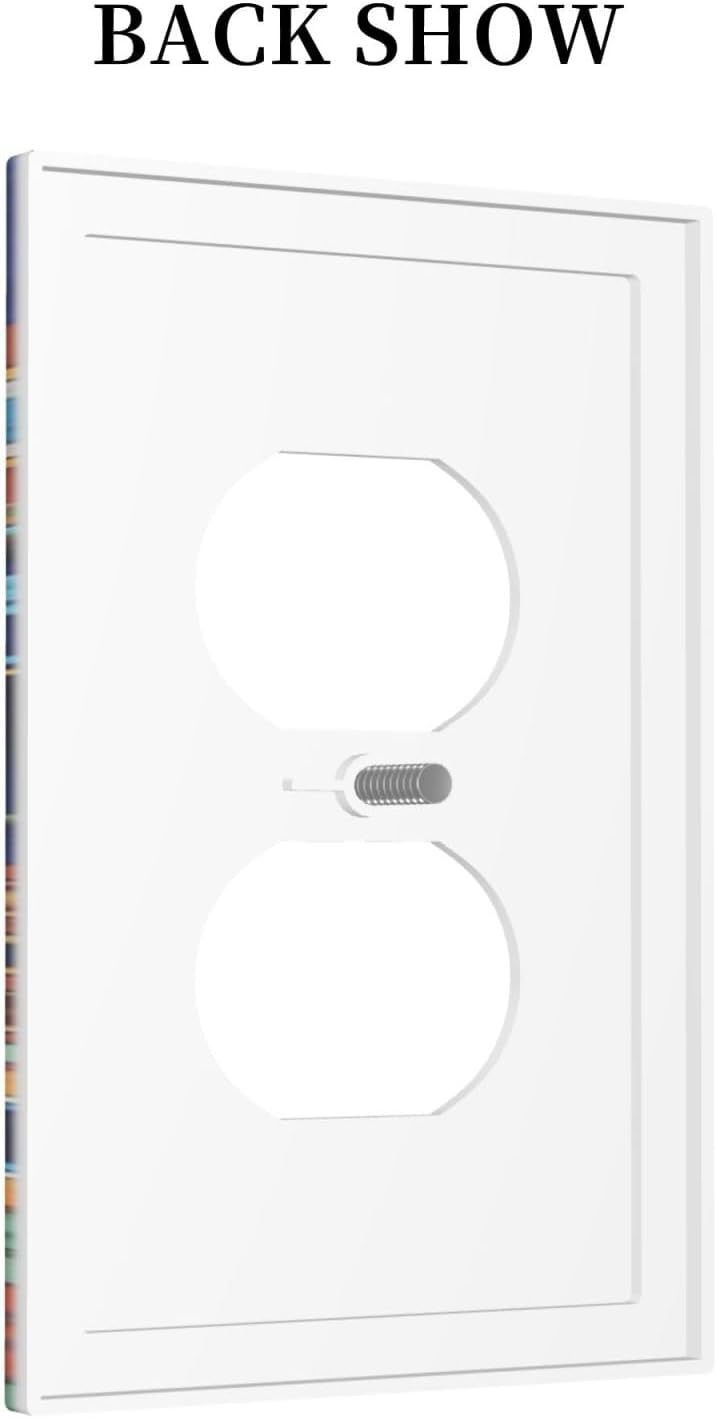 Talavera Mexican Tiles Traditional Color Decoration Print Outlet Covers 1 Gang Duplex Light Switch Cover Decorative Switch Plates Electrical Receptacle Faceplate Wall Plate for Kitchen Bathroom Decor