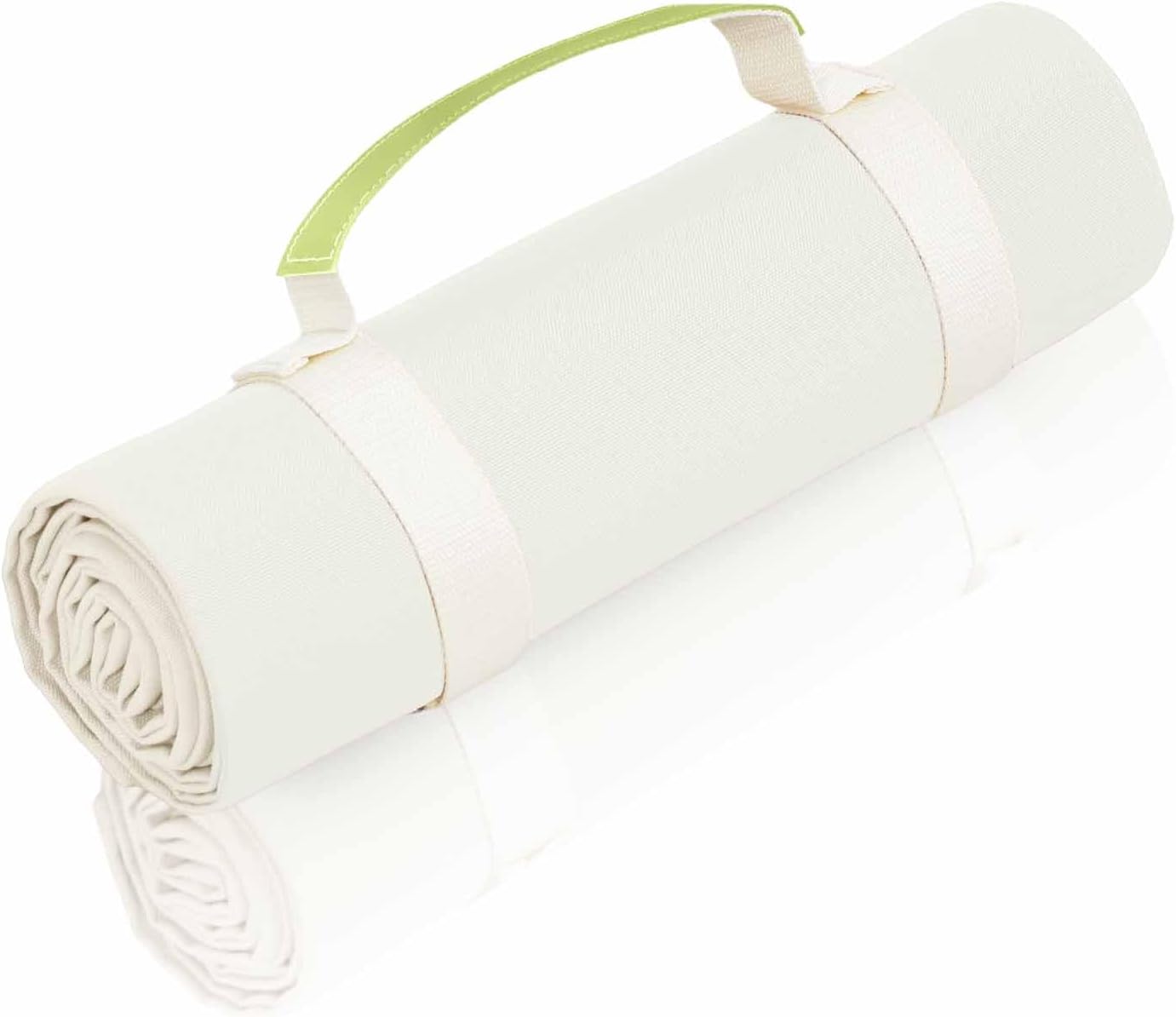 4’9” x 6’3” White Lightweight Water-Resistant Canvas Mat – Picnic, Outdoor, Beach, Park, Camping, Toy Mat