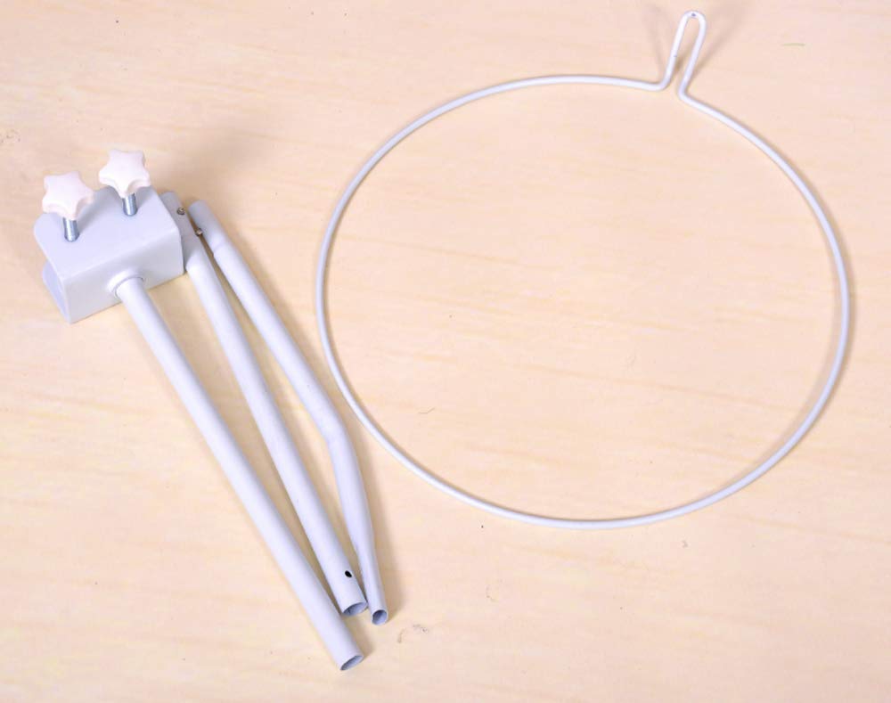 CdyBox Crib Canopy Holder Universal Metal Adjustable Clip-On Stand Bracket for Crib Cot Bed Mosquito Net(White, Stand only)