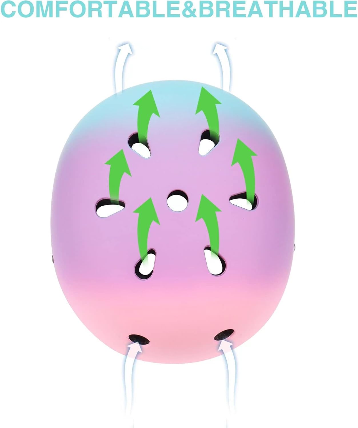 Color Gradient Adjustable Kids Bike Helmet Toddler Helmets for 3-5-8-14 Years Kids Girls Boys Youth Bicycle Helmet for Scooter Balance Bike Roller Skating Skateboard