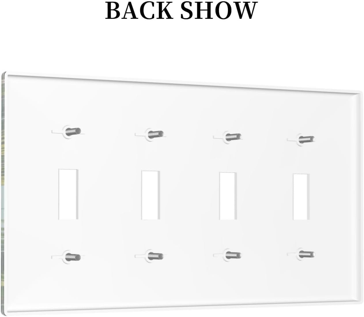 Summer Sky Coconut Palms Trees Green Plants Leaf Light Switch Covers Quad Toggle Electrical Faceplate 4 Gang Wall Plate Decorative Switch Plates for Bed Room Living Room Decor