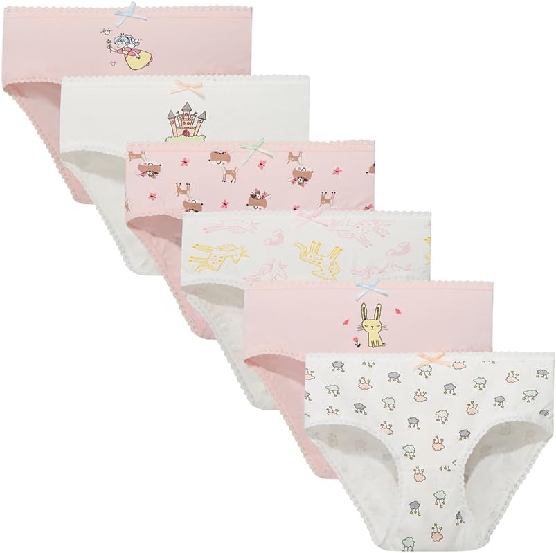 Girls' Cotton Brief Breathable Toddler Panties Kids Assorted Underwears 6-8 pieces