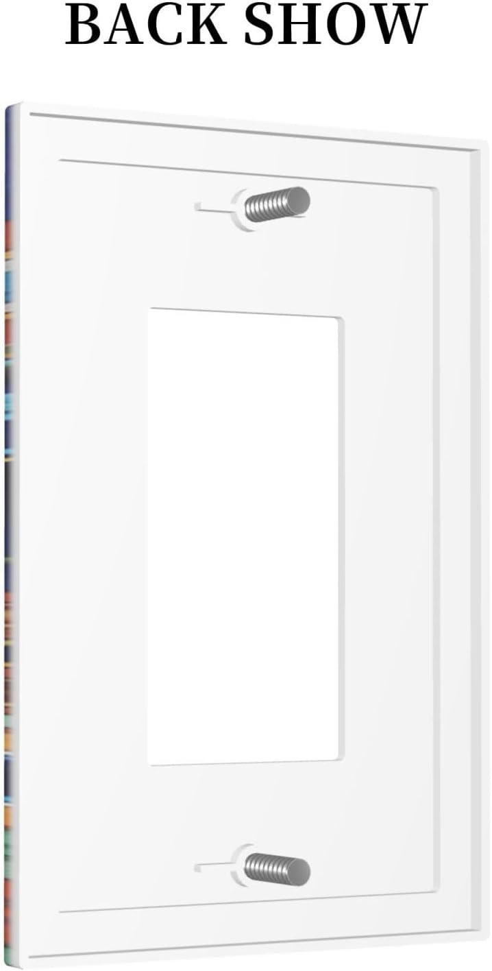 Talavera Mexican Tiles Traditional Color Decoration Print Decorative Outlet Covers 1 Gang Single Rocker Light Switch Cover Plate Wall Plates GFCI Faceplate for Kitchen Bathroom Decor