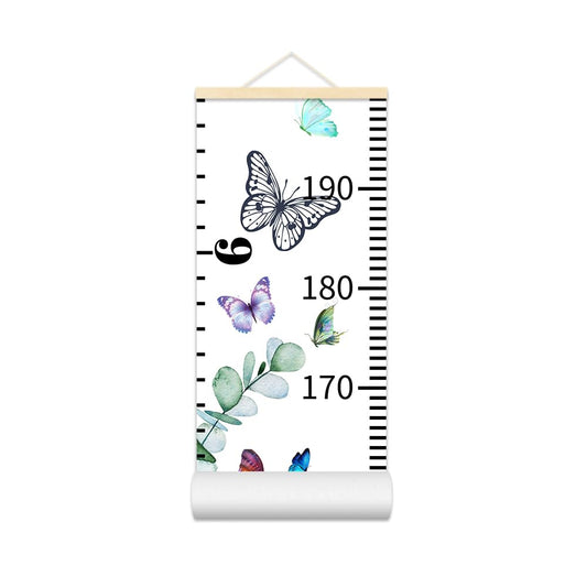 Baby Growth Chart for Wall - Height Chart for Kids Nursery Decor Wall Hanging Measurement Ruler Toddler Room Decor Play Room Essentials Birthday Christmas Gifts for Boys Girls 79"X7.9" (Butterfly)