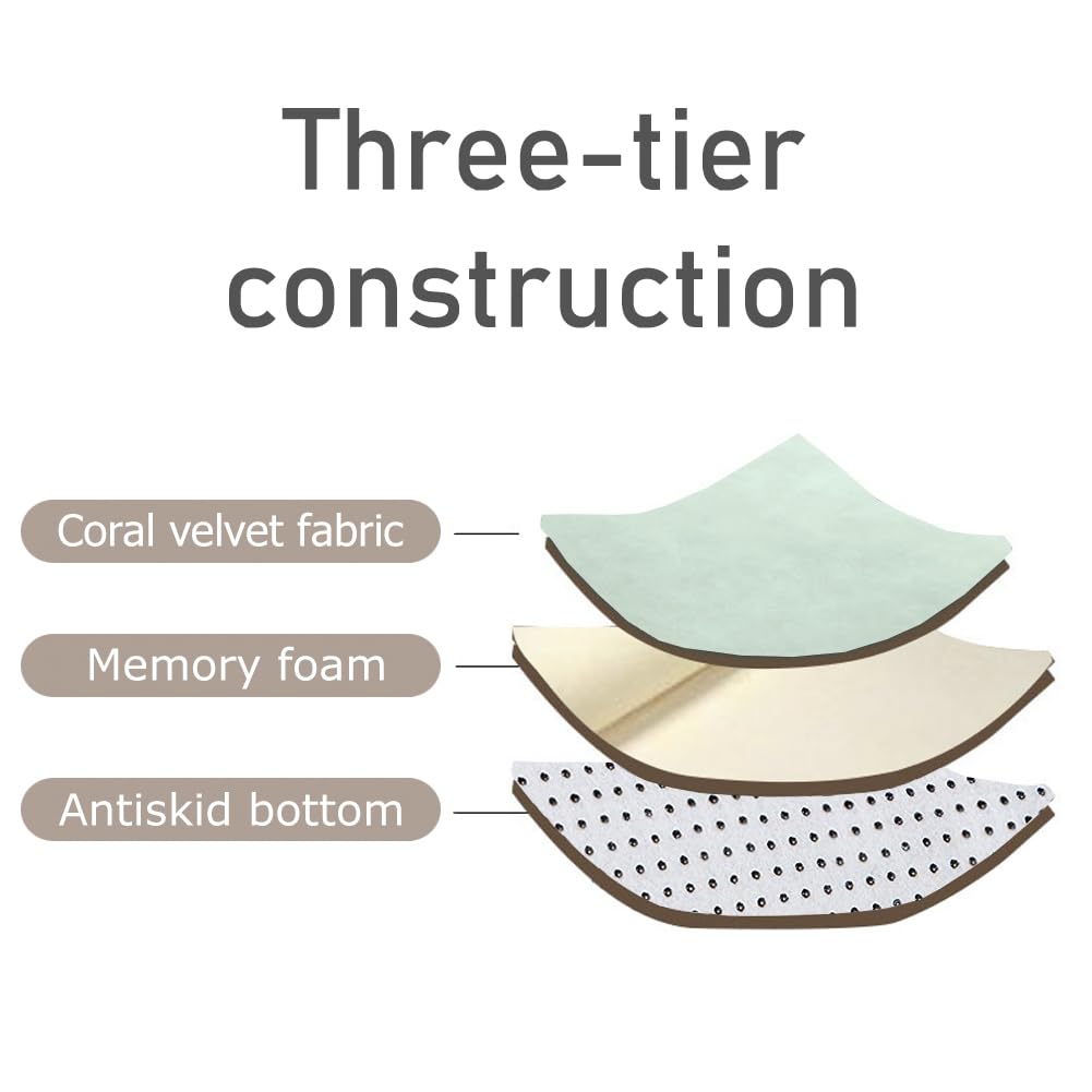 Loartee Nursery Rug Coral Velvet Crawling Rugs Mat Area Rugs Play Crawling Mat(6'7"x9'10", Light Green) for Toddler Children Play Mat Yoga Mat Exercise Pads Carpet