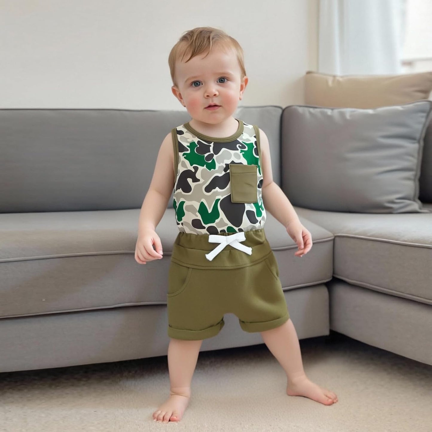 Kupretty Baby Boy Summer Clothes Sleeveless Tank Tops Vest T-Shirt + Casual Shorts Toddler Outfits Set