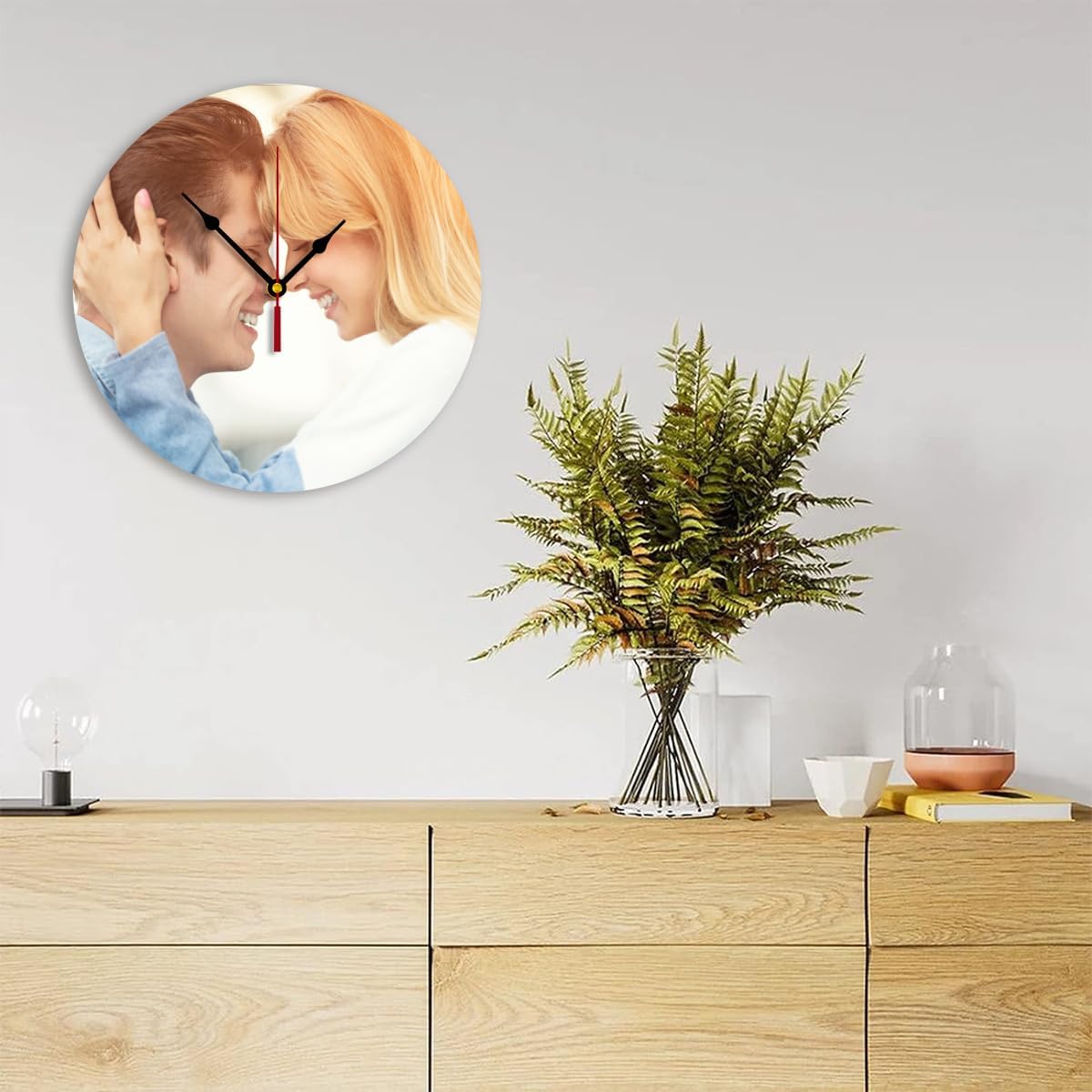 Generic Custom Clocks for Walls Personalized Picture Hanging Time Clocks Customize Gifts for Kitchen Bathroom Home Wedding Friend Family Lover, 10inch-25cm