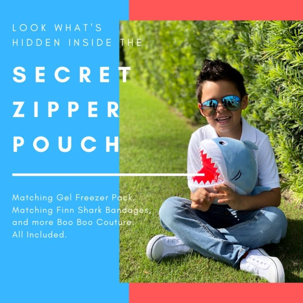 Plush Aid Kit for Home - First Aid Kit for Kids - Toddler First Aid Kit - Mini Boo Boo Kit – Mini Emergency First Aid Classroom – Finn Shark Plush Bag