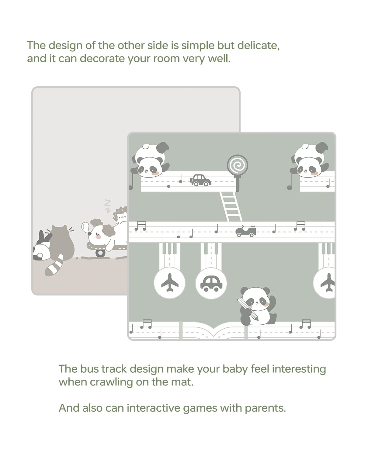 Baby Floor Play Mat 47"x47" Baby Playpen Mat, Foldable Baby Girl Playmat, Reversible Waterproof Foam Play Mats for Baby, 0.4 inch Crawling Baby Mat for 50" X 50" & 47"x47" Playpen(47*47*0.4)