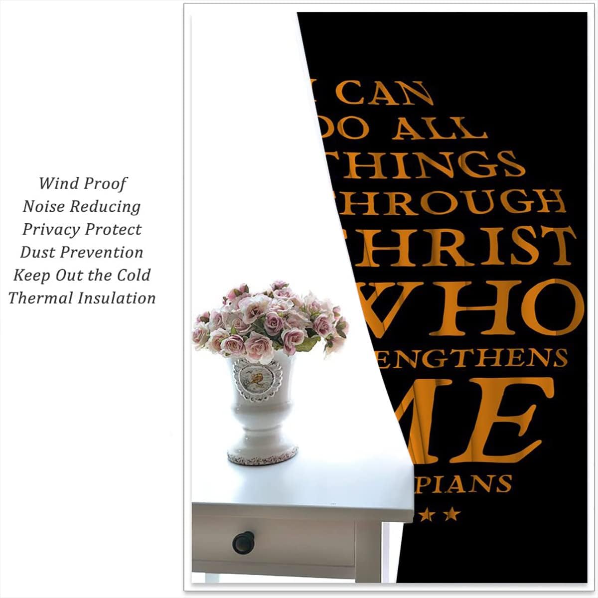 Basketball Blackout Curtains for Boy Girl Room Darkening Decor,Sport Theme and Motto Dark Background Bedroom Living Room Home Rod Pocket Thermal Insulated Window Curtain/Drapes Panel,42x63 Inch…