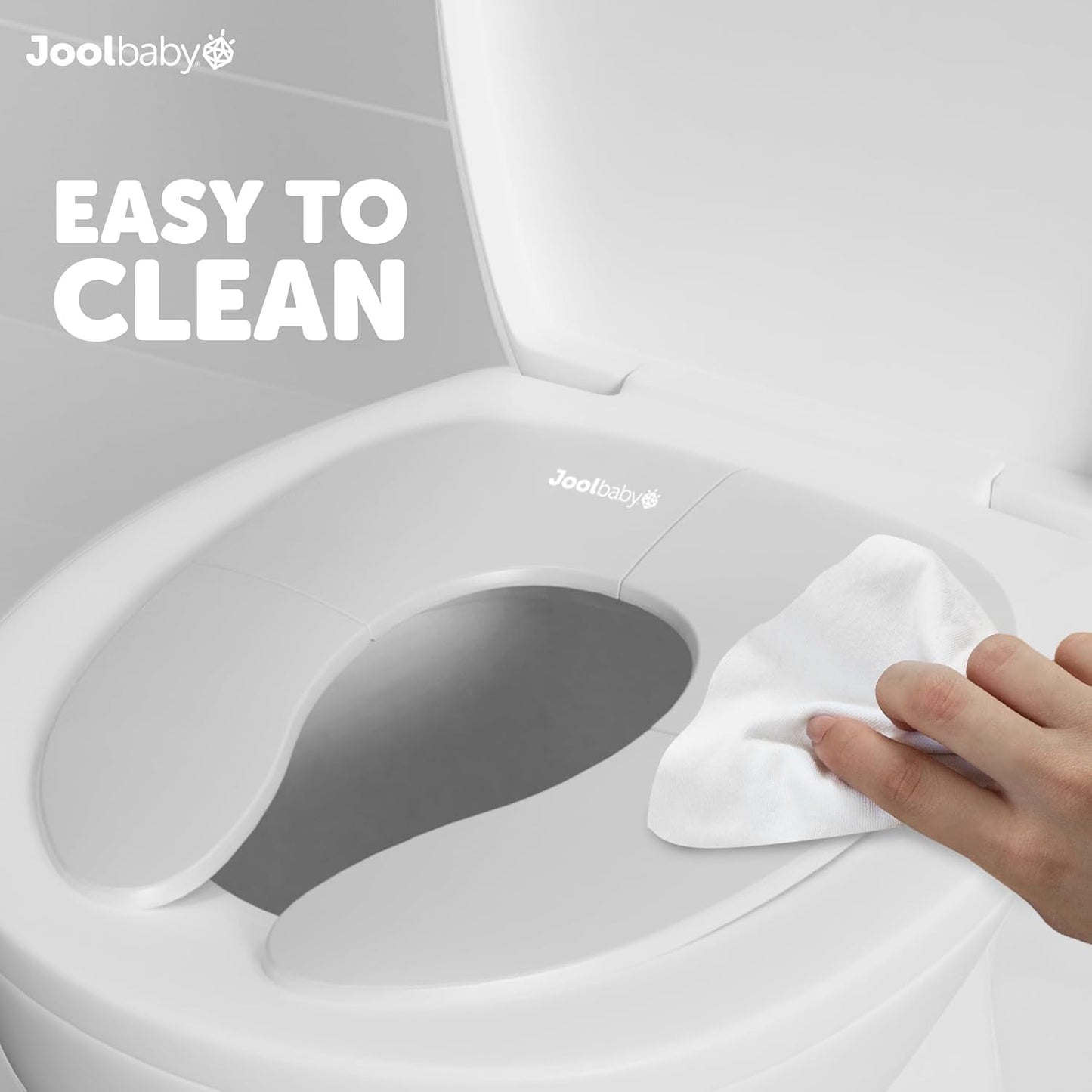 Jool Baby Folding Travel Potty Training Seat for Toddlers, Fits Round & Oval Toilets, Non-Slip Suction Cups, Includes Free Travel Bag (Gray)