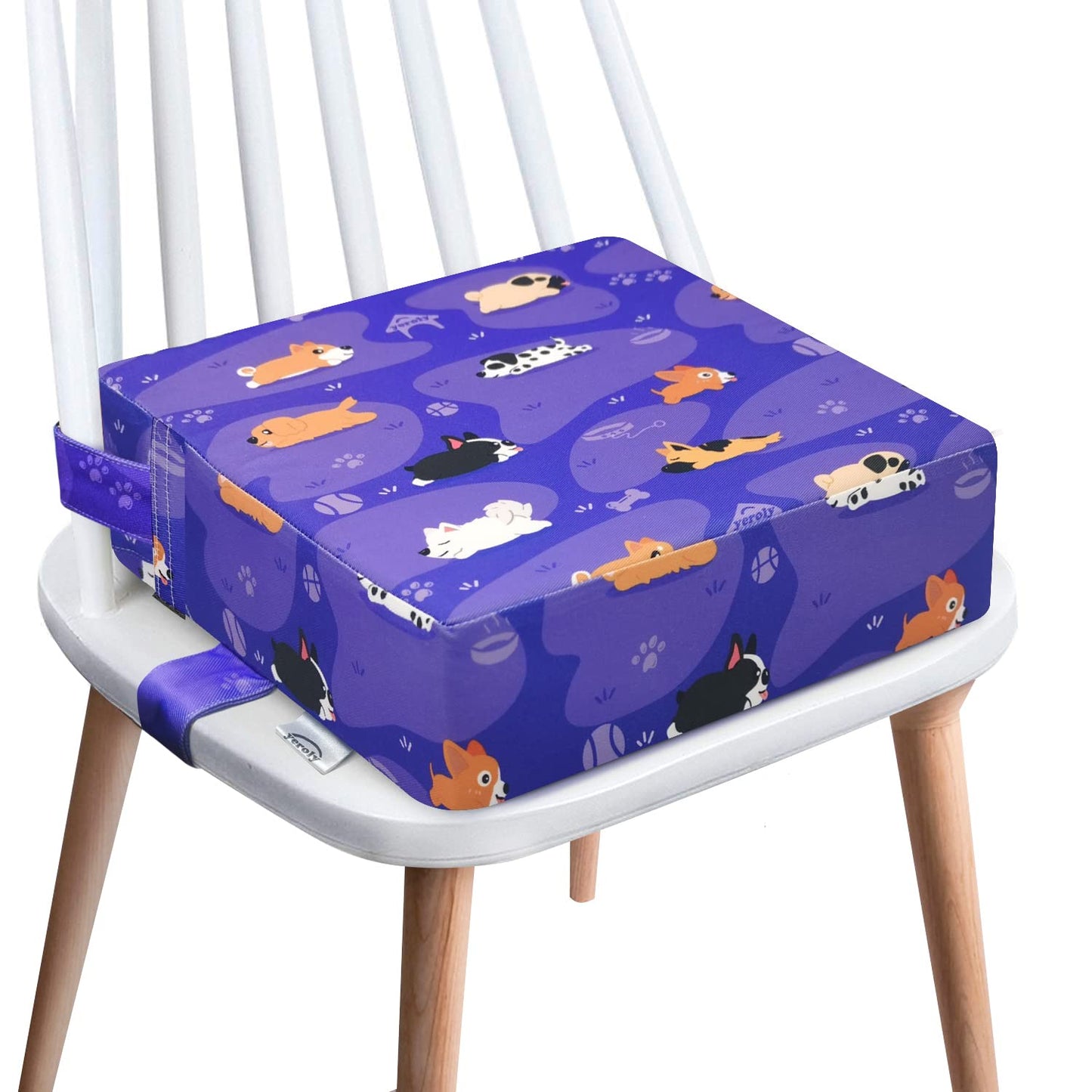 Toddler Booster Seat for Dining Table,4 Inches Washable Double Safer Straps Non-Slip Bottom Booster Seat Dining for Kids, Portable Travel High Density Sponge Detachable Increasing Cushion for Child.