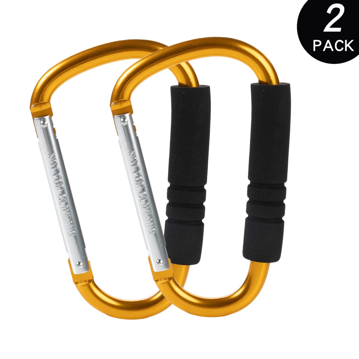 Stroller Hooks by Baby，2 Pack Convenient Organizer Hook Bag Clips to Diaper Bags Orange