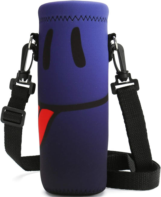 RICHEN Neoprene Water Bottle Carrier Bag with Adjustable Shoulder Strap,Insulated Water Bottle Cover for Stainless Steel/Glass/Plastic Bottles