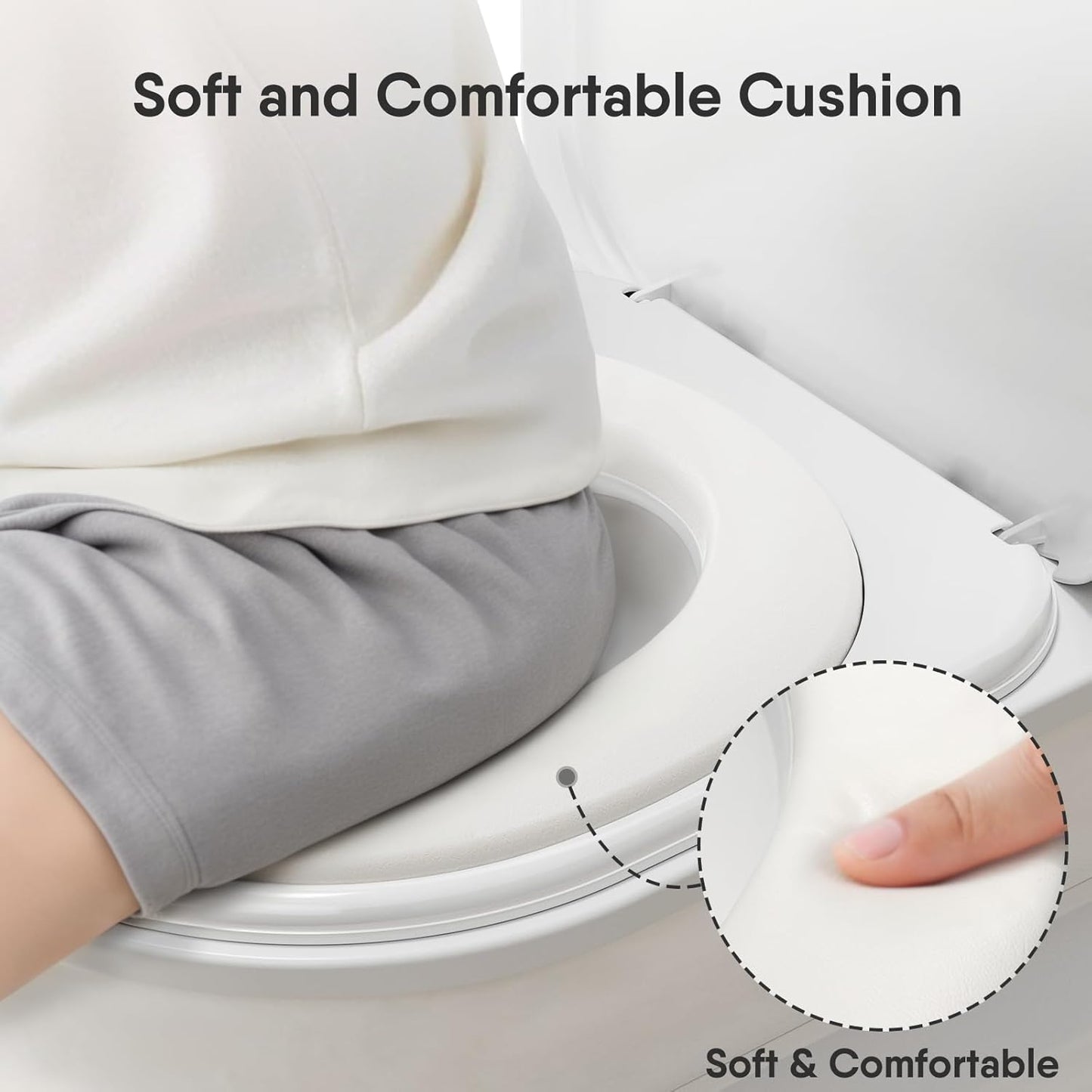 2-in-1 Toddler Potty Training Toilet - Larger Potty Chair & Detachable Training Seat for Boys & Girls Ages 1-3 with Flushing Sound, Wipes Storage, Toilet Paper Holder