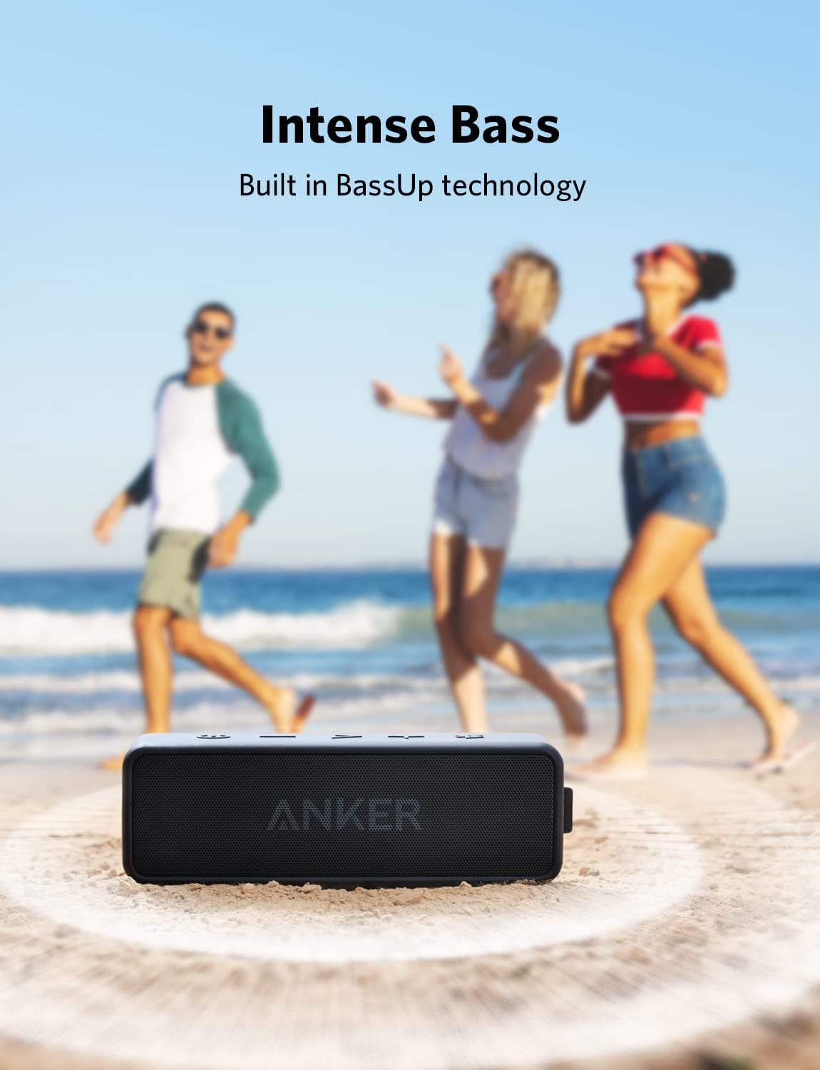 Anker Soundcore 2 Portable Bluetooth Speaker with Stereo Sound, Bluetooth 5, Bassup, IPX7 Waterproof, 24-Hour Playtime, Wireless Stereo Pairing, Speaker for Home, Outdoors, Travel