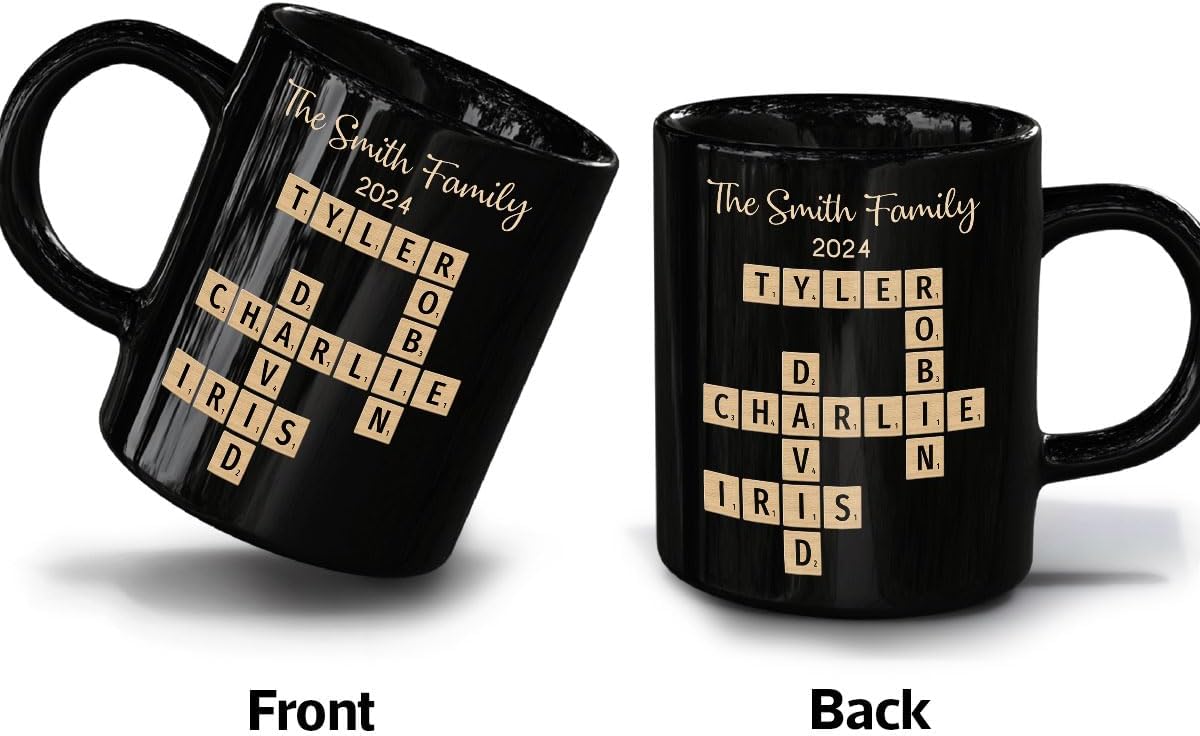 Trending Custom Family Forever Linked Together Crossword Puzzle Art Personalized Mug, Gift For Brothers, Sisters, Siblings, Family Member on Birthday Christmas