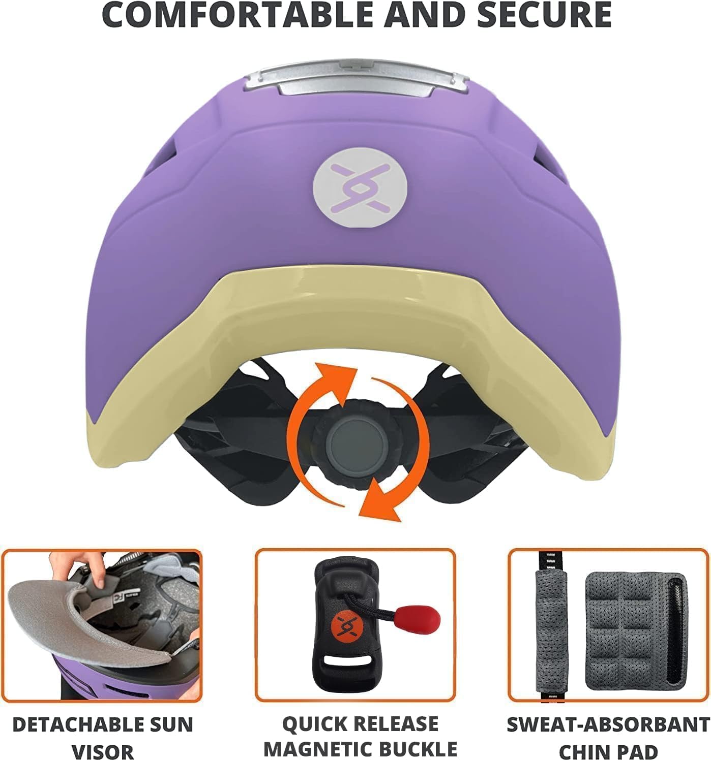 Kid Bike Helmets for Boys and Girls | Fit Head 51-54cm Circumference | CPSC & NTA-8776 Dual Certified | Multi-Sport Helmets with LED Lights, Magnetic Buckle, Detachable Visor