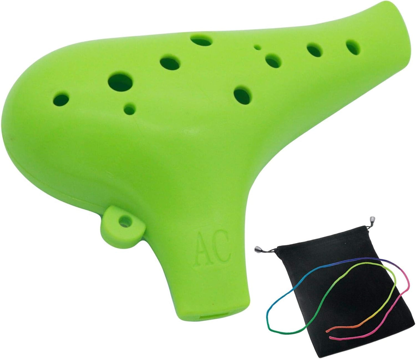 Aestivate Plastic Ocarina Instrument 12 Hole Ocarina Alto C 12-Hole Ocarina Instrument Easy Instrument (Spring Green)